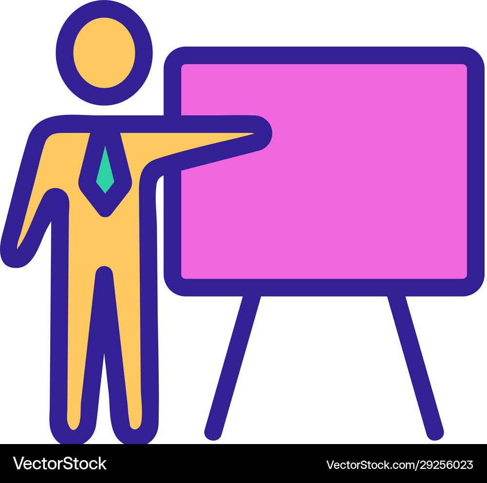 Presentation icon isolated contour Royalty Free Vector Image