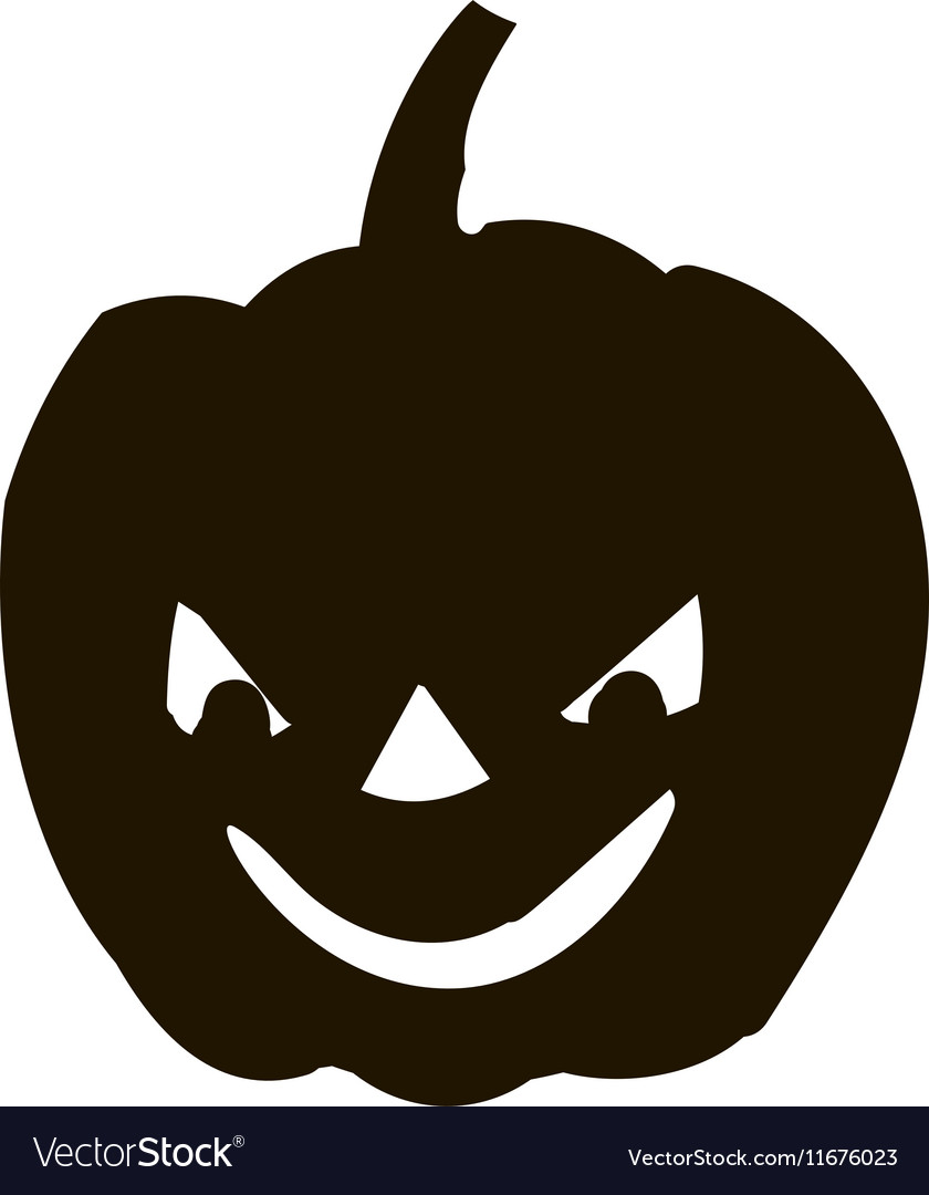 Pumpkin silhouette icon of the day halloween Vector Image