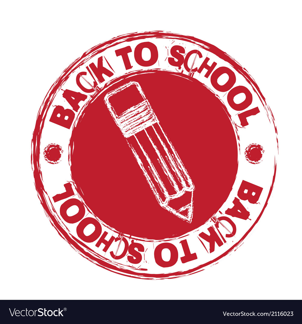 Red back to school seal isolated over white