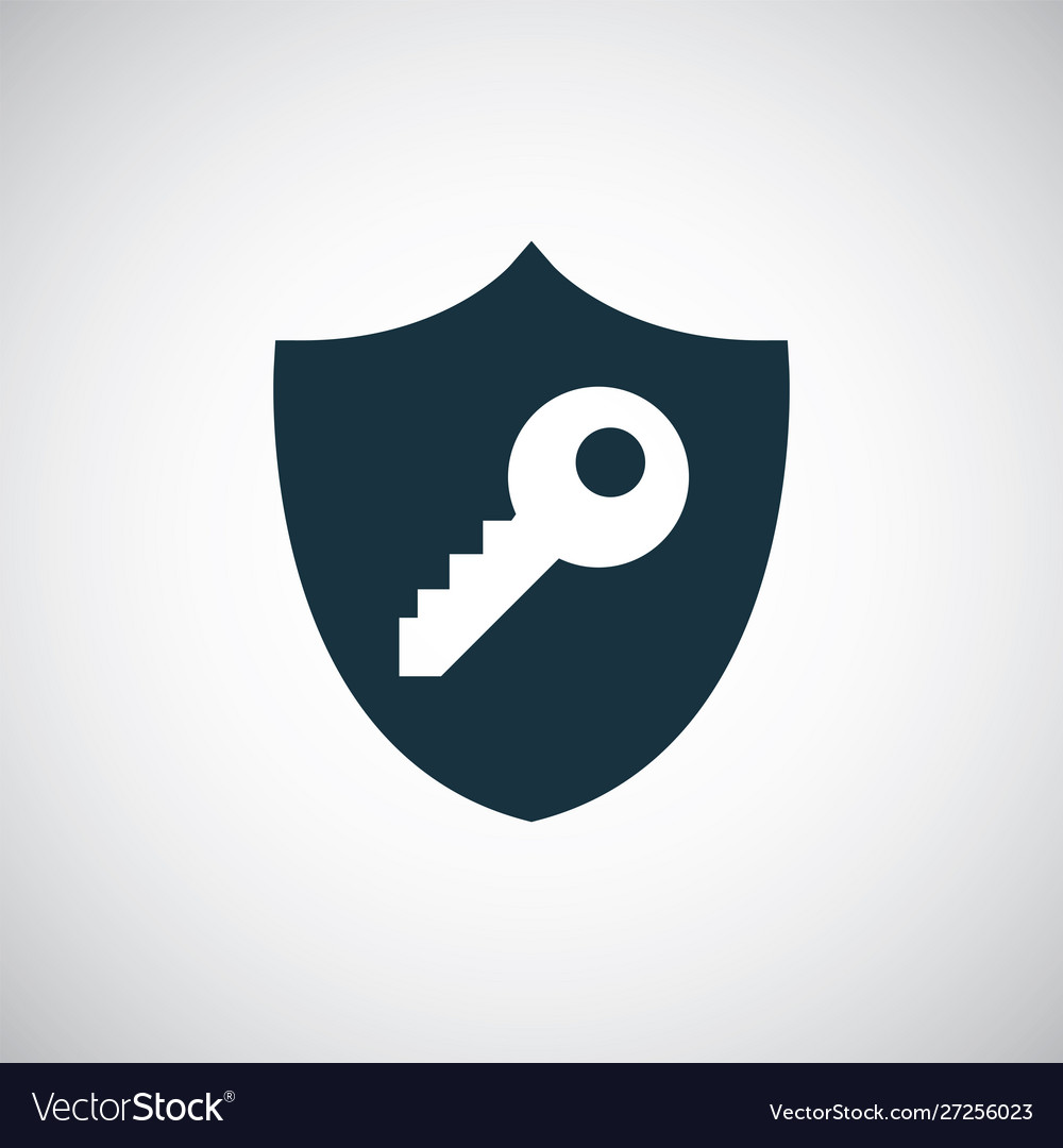 Shield key icon for web and ui on white background