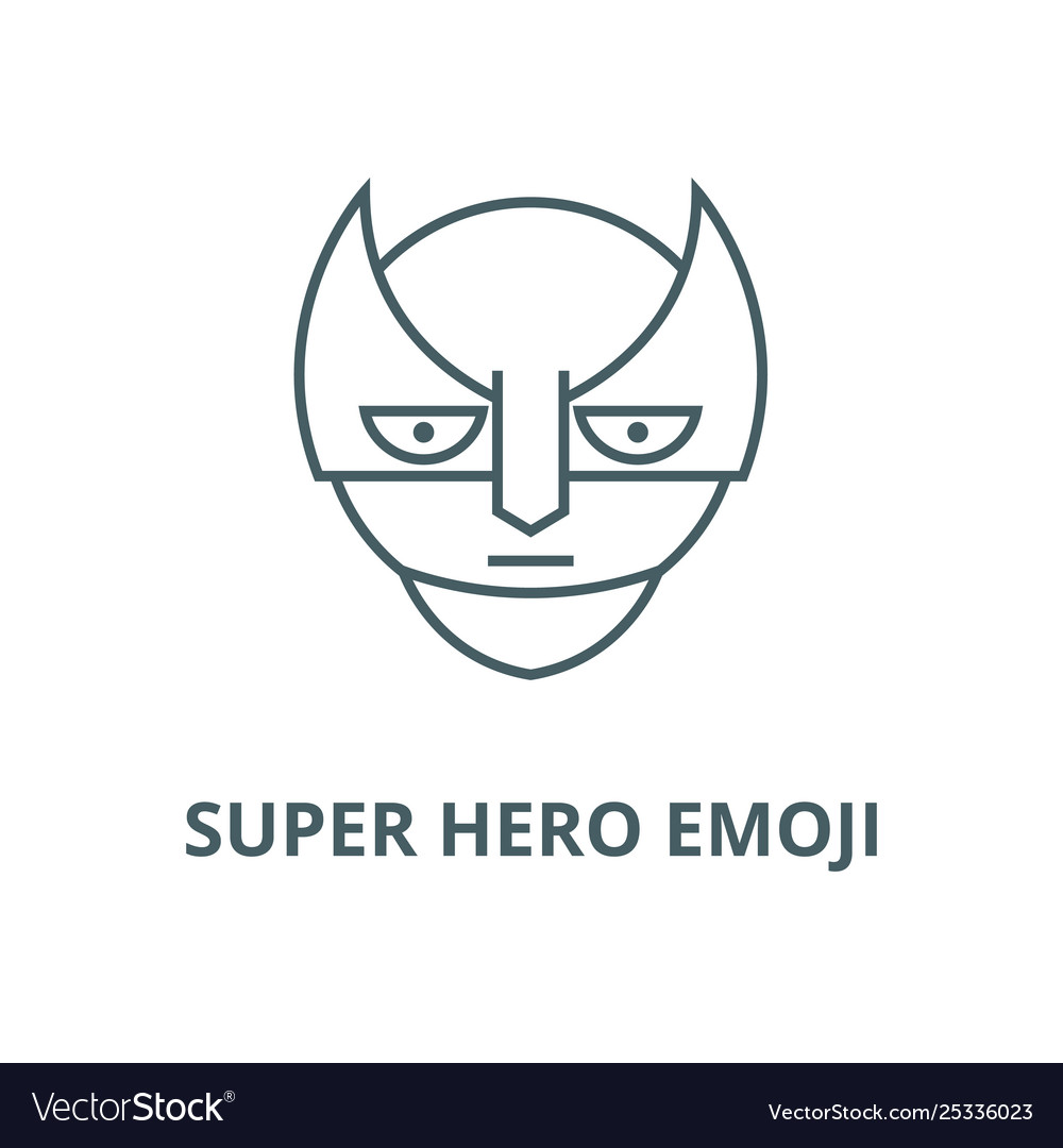 Super hero emoji line icon linear concept