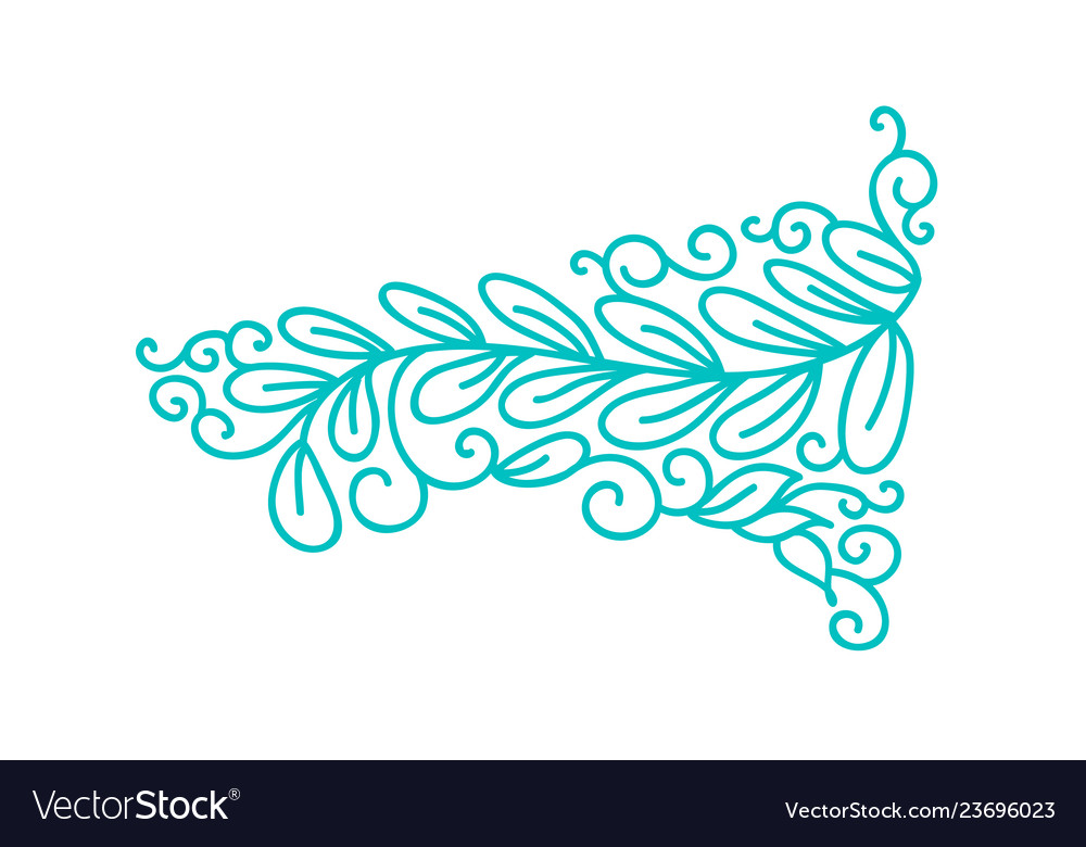 Turquoise monoline scandinavian folk flourish