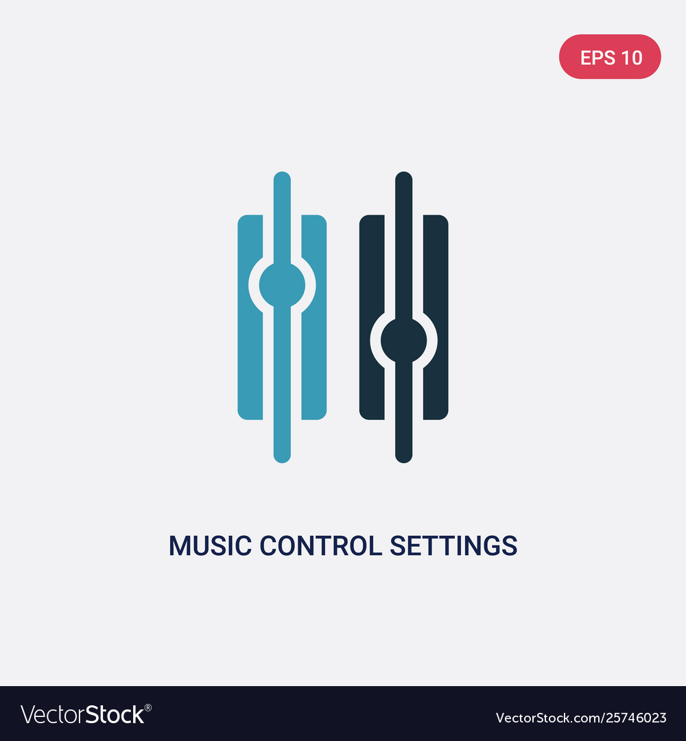 Two color music control settings button icon from