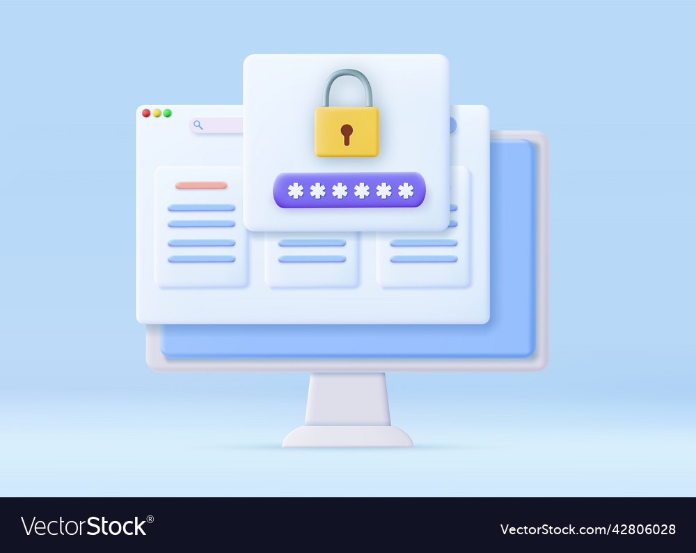 3d password security access website notice