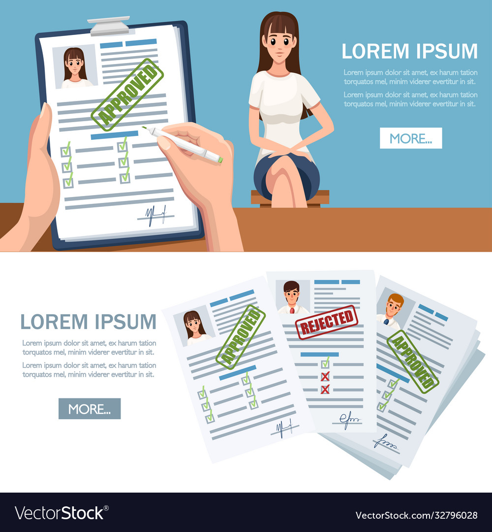 Application documents with rejected and approved vector image Application documents with rejected and approved