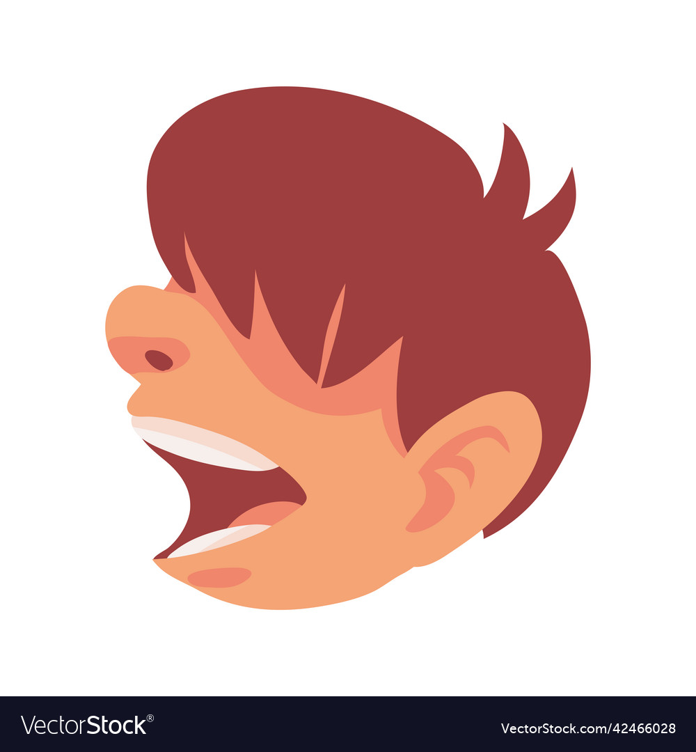 Boy face open mouth Royalty Free Vector Image - VectorStock