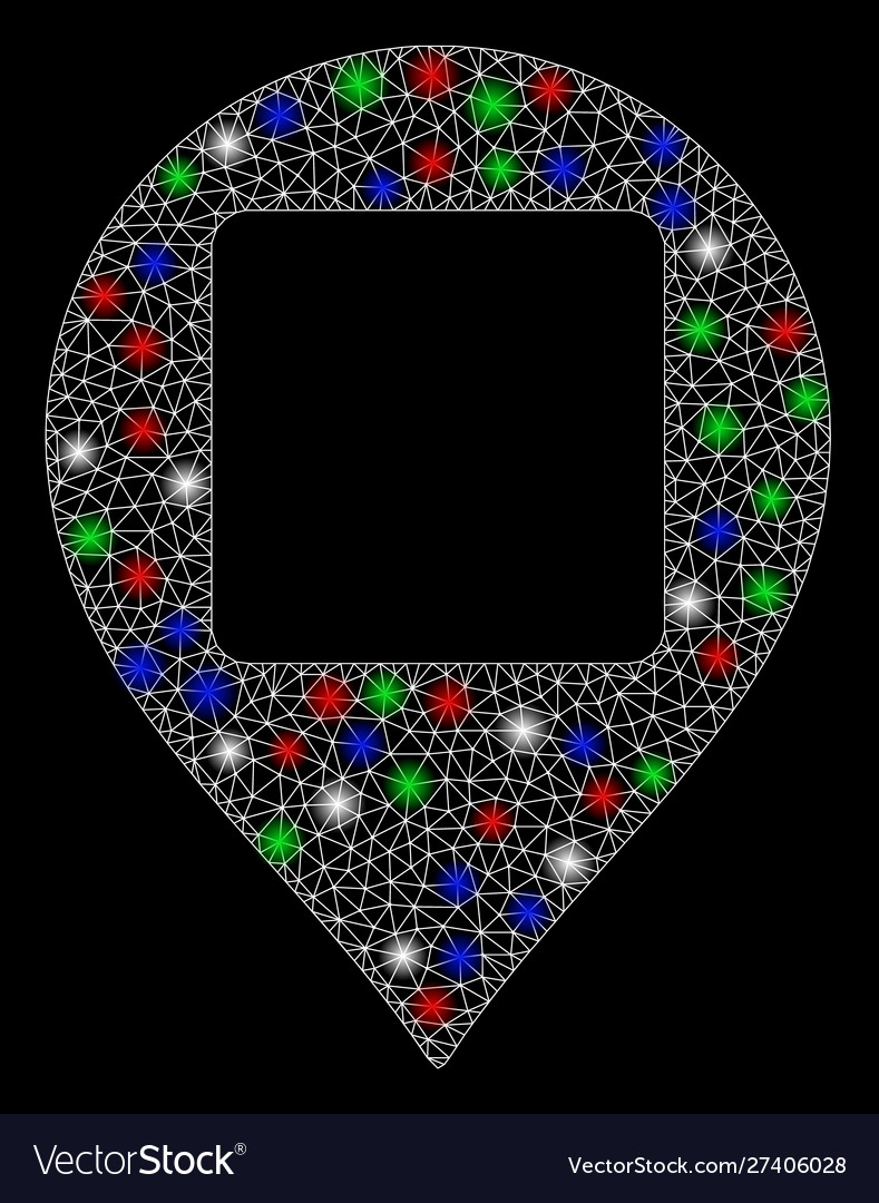 Bright mesh network square hole map marker