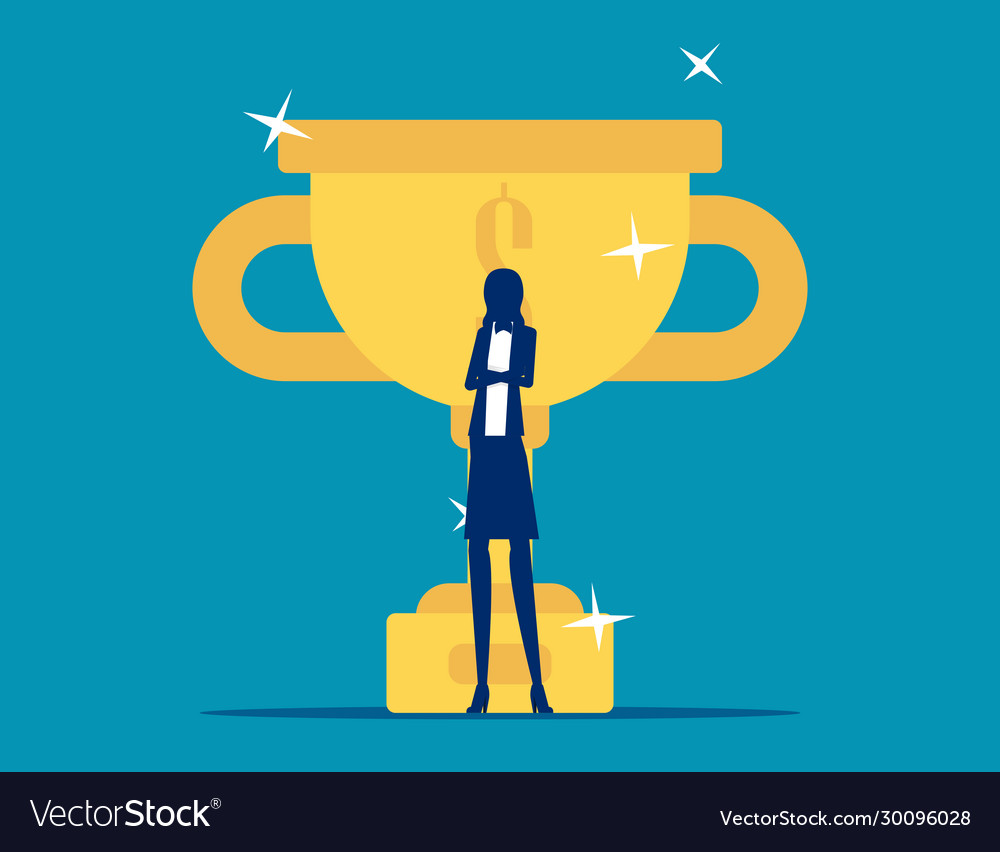 Business achievement concept flat cartoon Vector Image Business achievement concept flat cartoon Vector Image