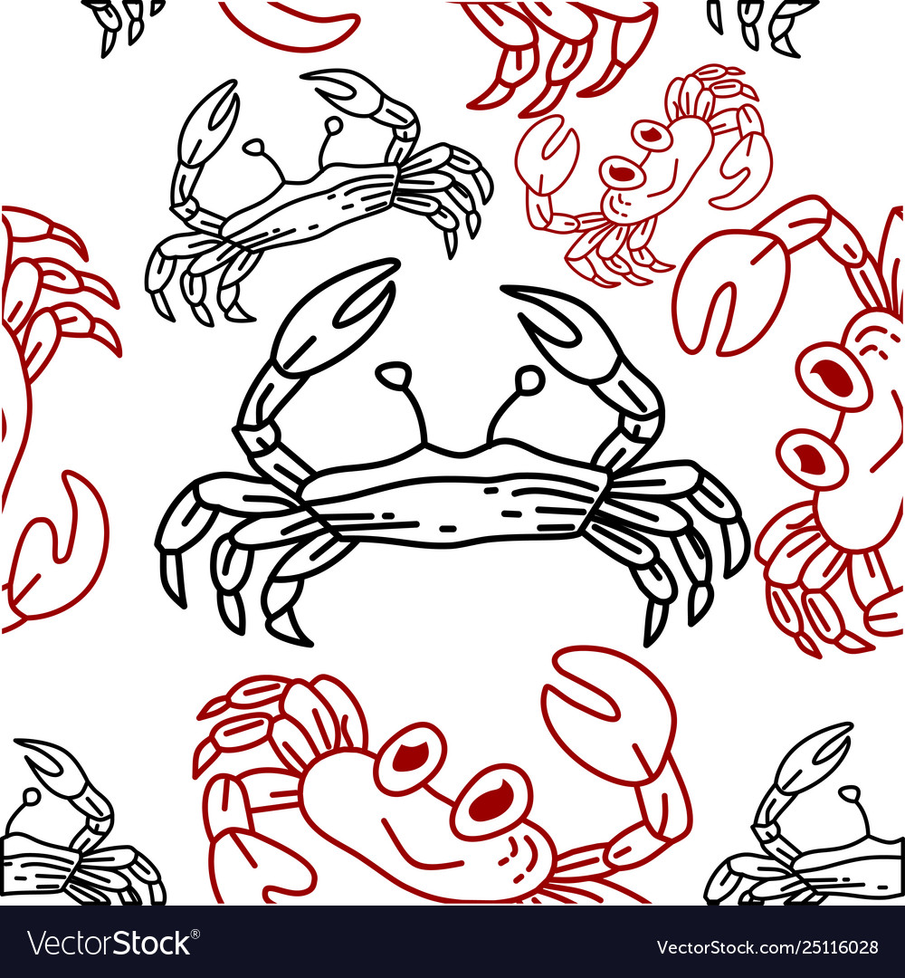 Crab pattern seamless design template