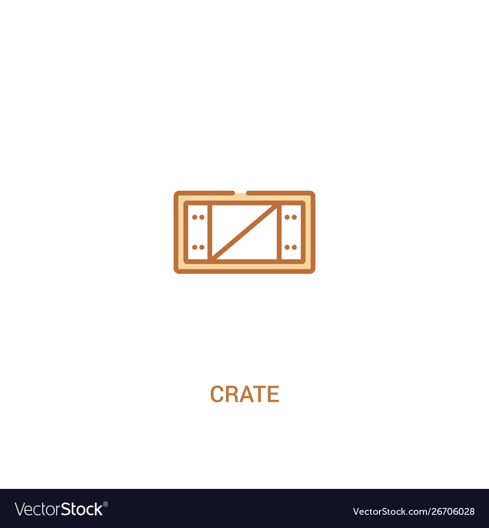 Crate concept 2 colored icon simple line element vector image Crate concept 2 colored icon simple line element