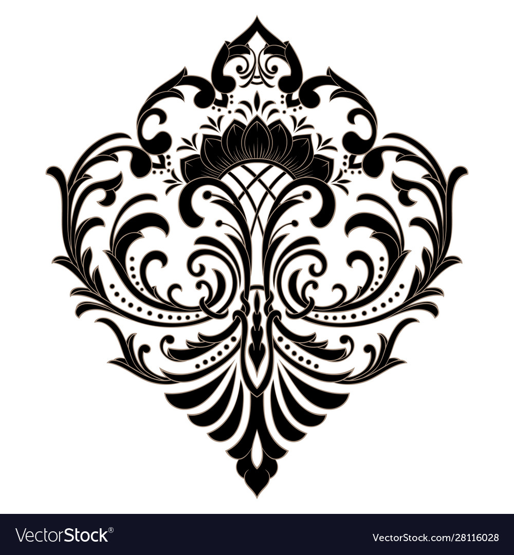 Damask element isolated central