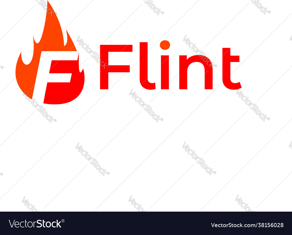 F flint logo design Royalty Free Vector Image - VectorStock