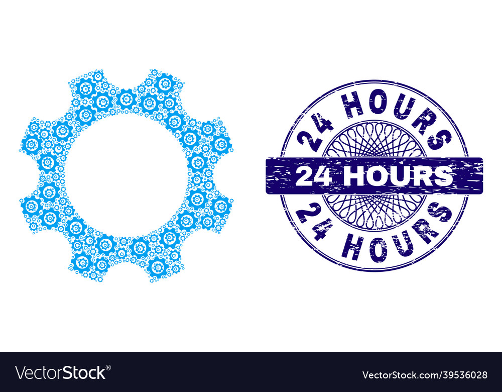 Gear recursive composition of items vector image Gear recursive composition of items