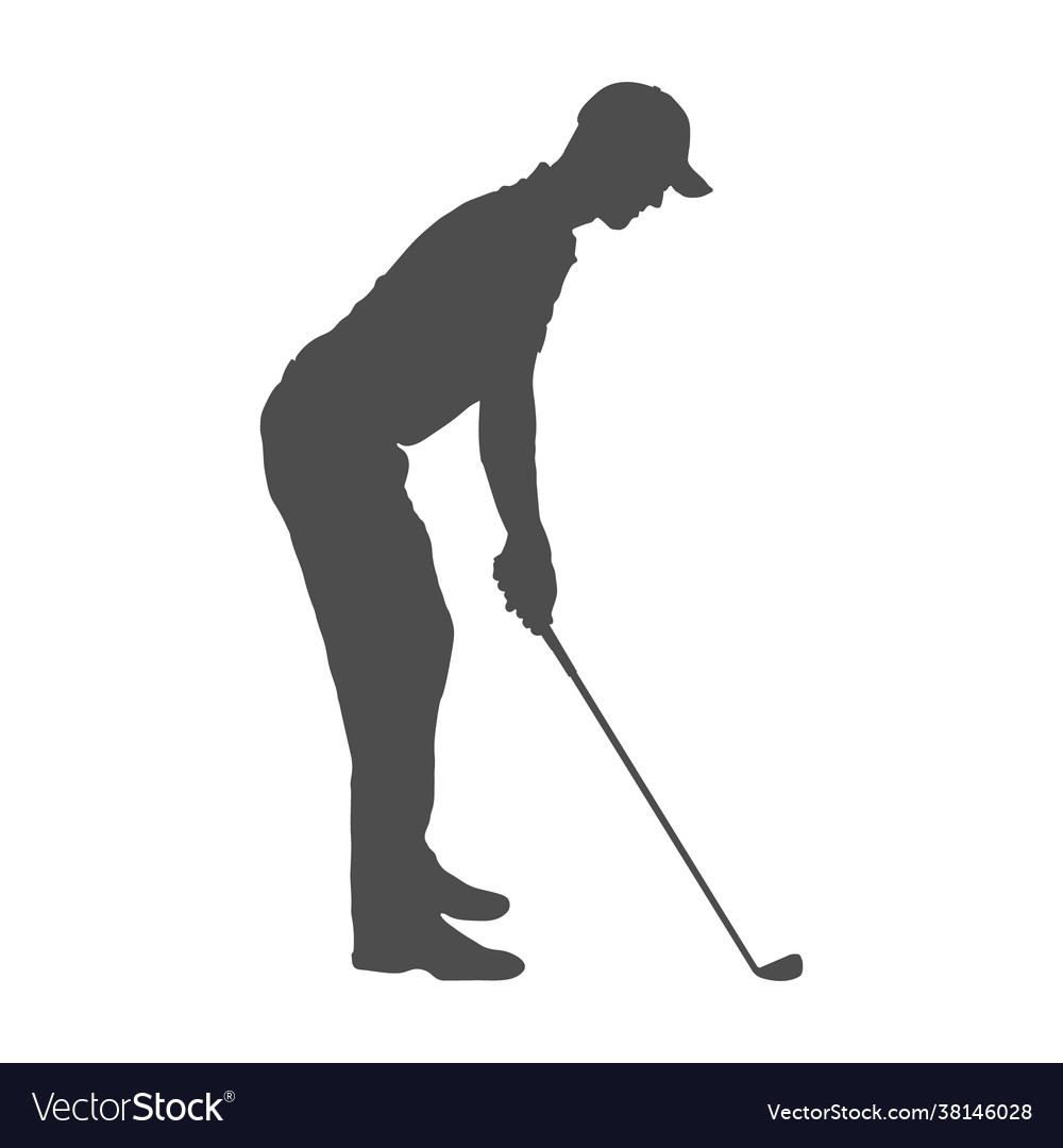 Golf solid silhouette a man golfer Royalty Free Vector Image