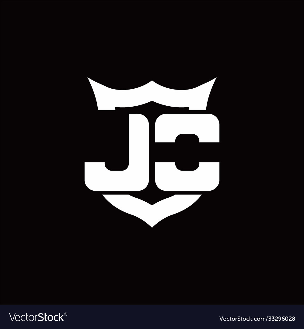 Jo logo monogram with shield around crown shape