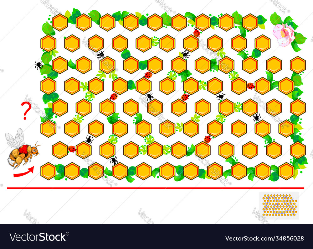 Logical puzzle game with labyrinth for children vector image Logical puzzle game with labyrinth for children