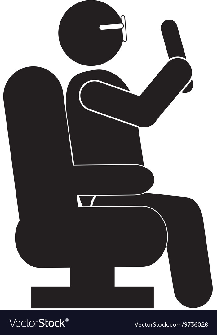 Person sitting down pictograph icon