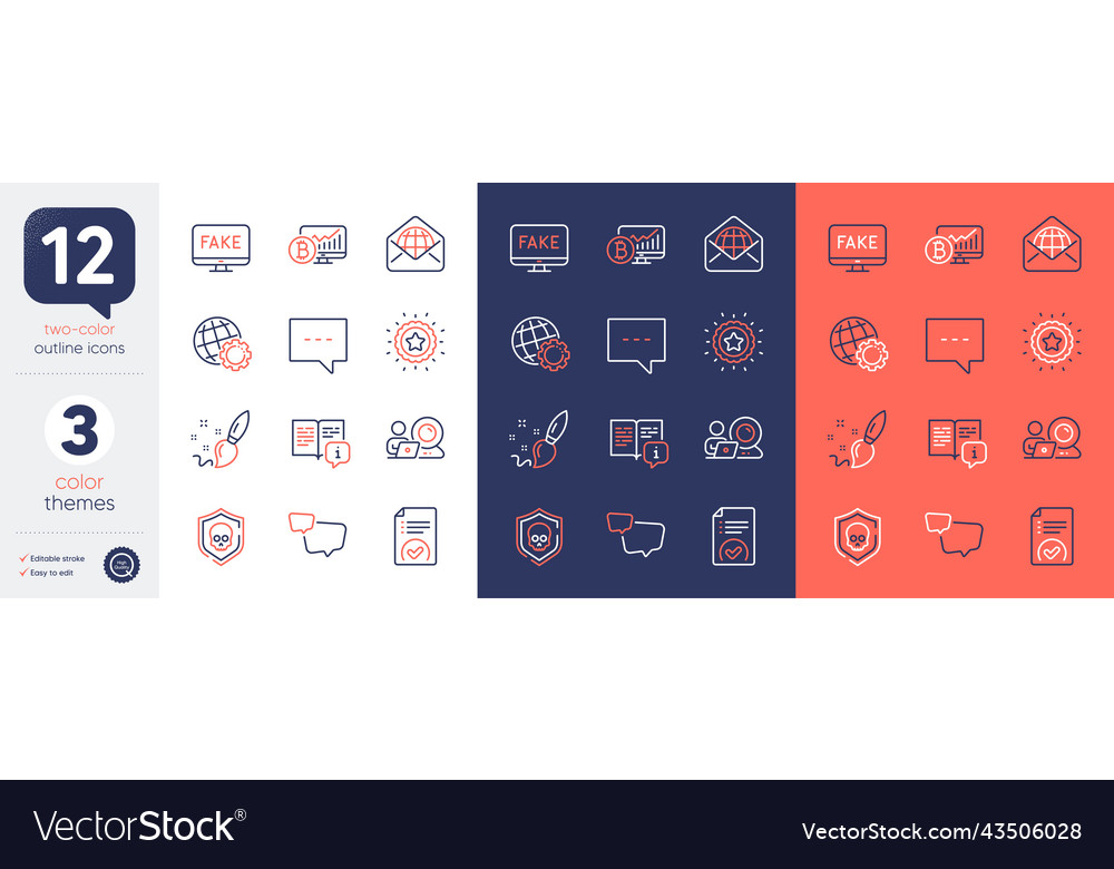 Set of manual speech bubble and web mail line vector image Set of manual speech bubble and web mail line
