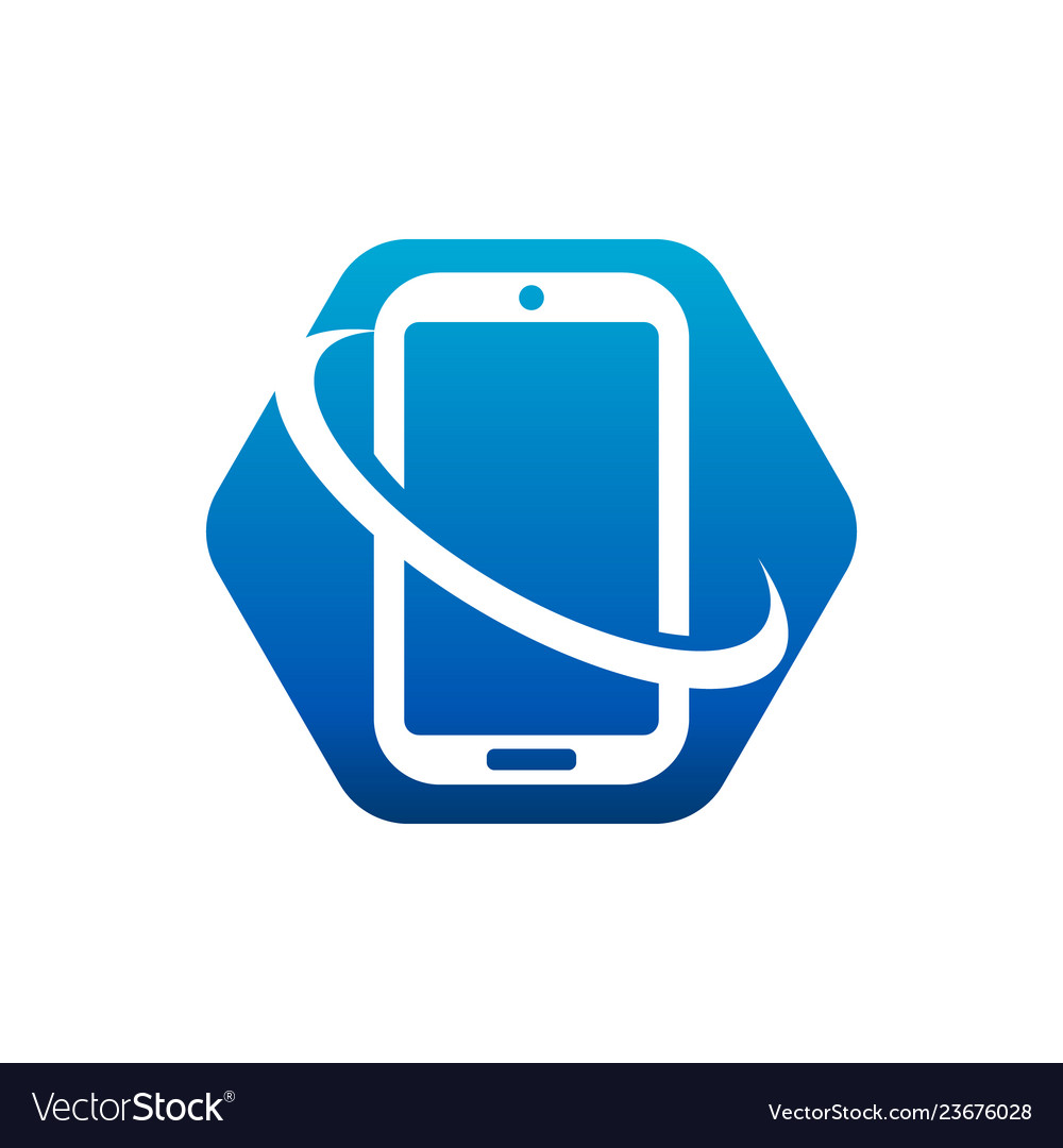 Swoosh smart mobile phone logo icon Royalty Free Vector