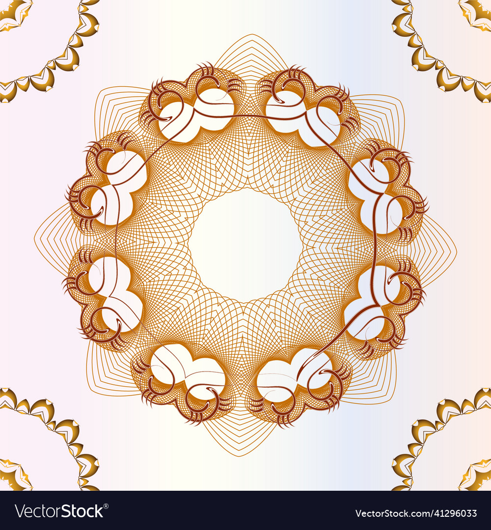 A symmetrical pattern of abstract shapes
