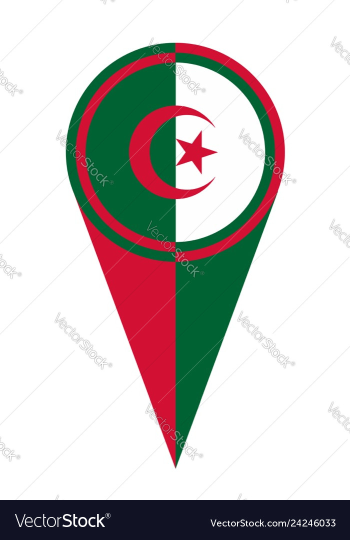 Algeria map pointer location flag