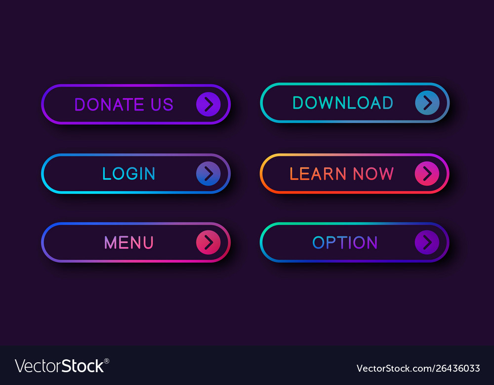 Bright abstract buttons for web design