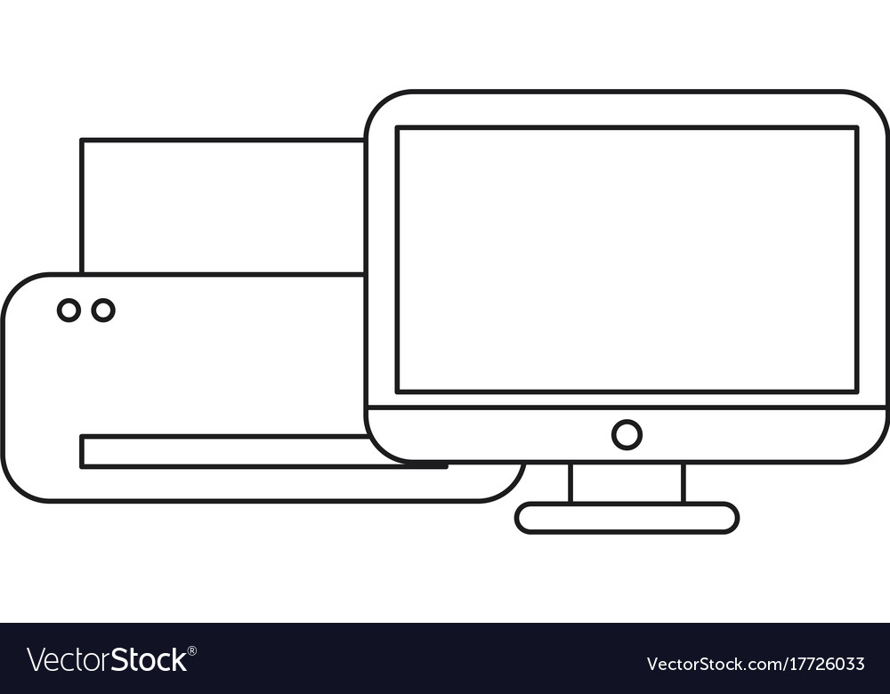 Computer And Printer Icon Royalty Free Vector Image