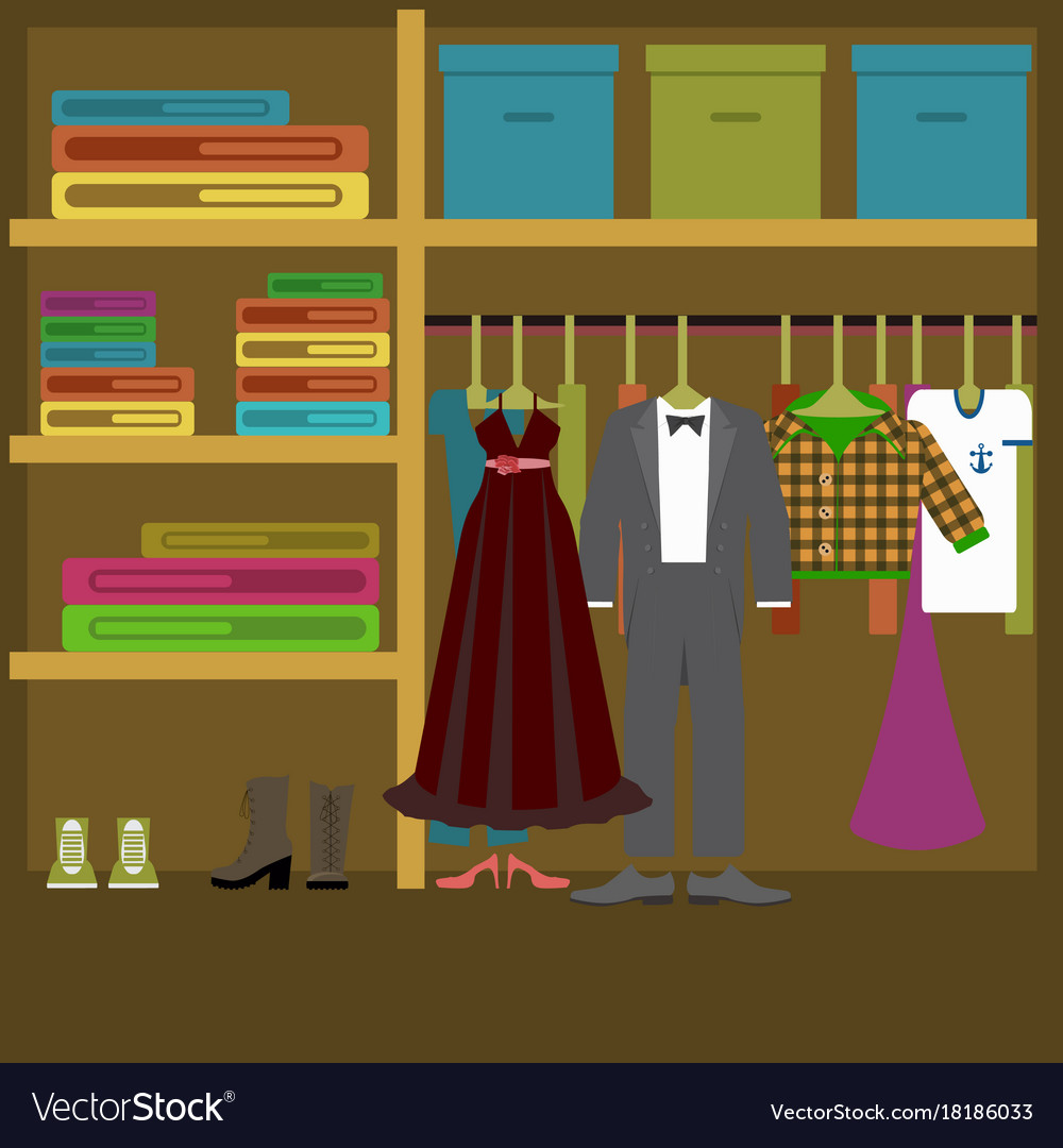 Different Clothes In Flat Style Royalty Free Vector Image