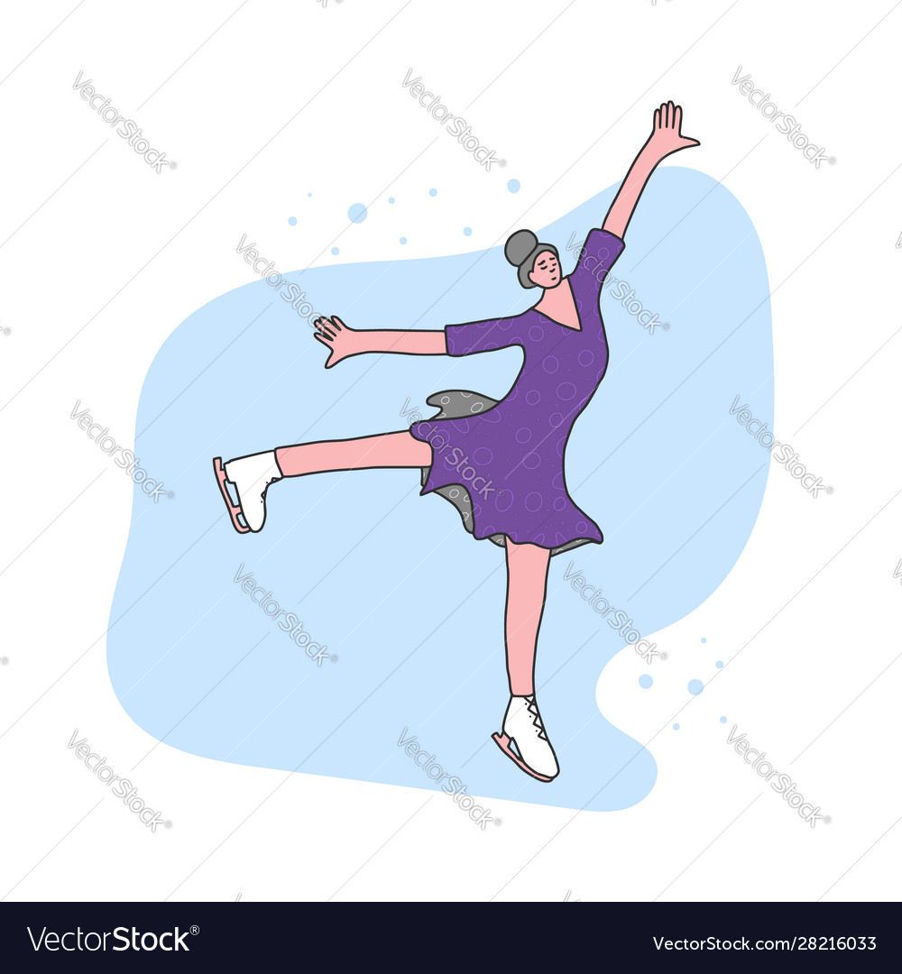 Figure skaters athletes on rink design Royalty Free Vector