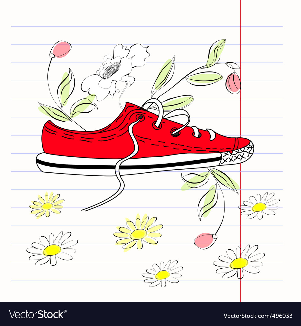 Floral Shoe Sketch