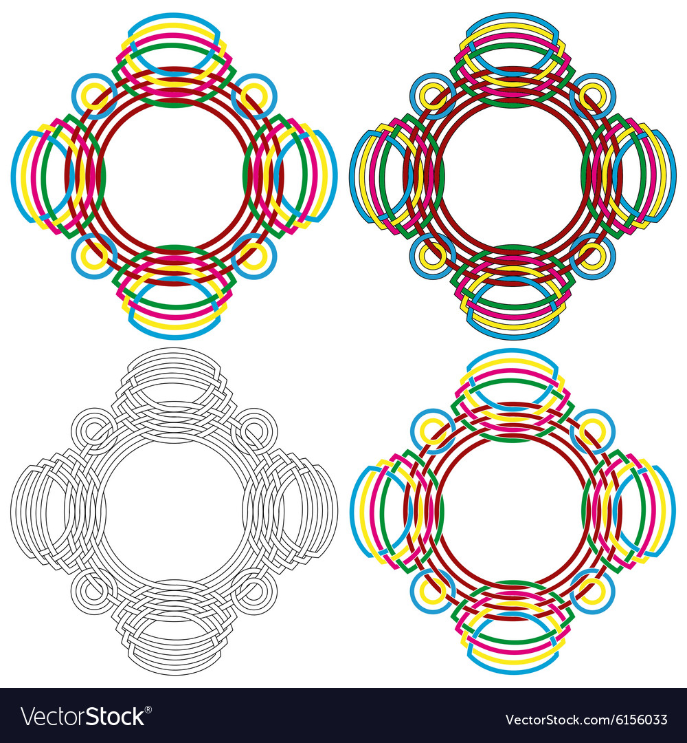 Four circular forms same as a wicker pattern