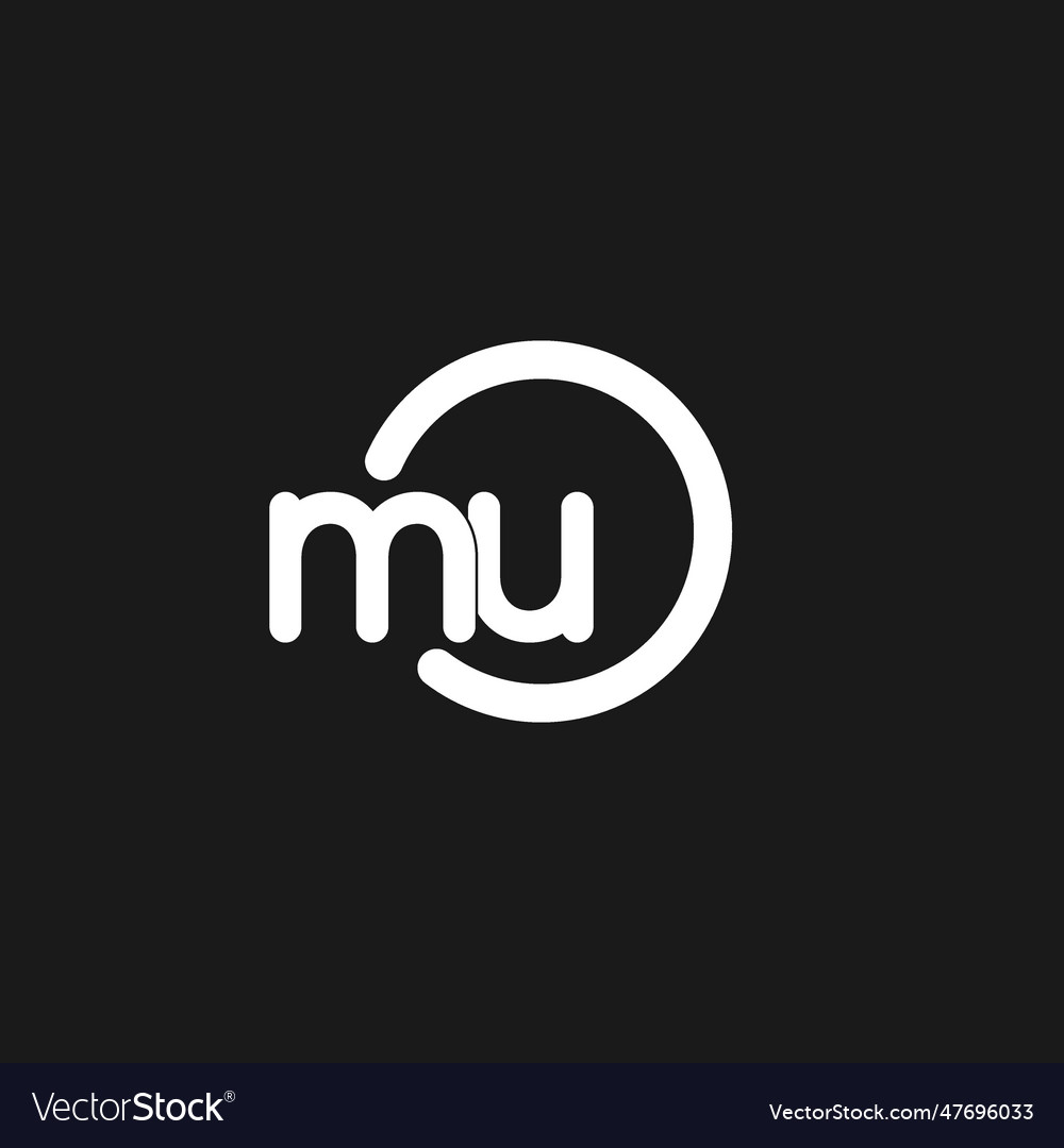 Initials mu logo monogram with simple circles