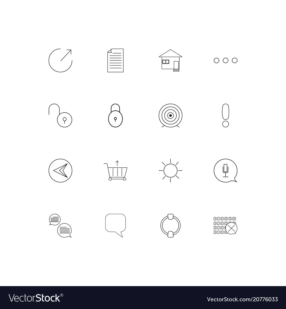Interface linear thin icons set outlined simple