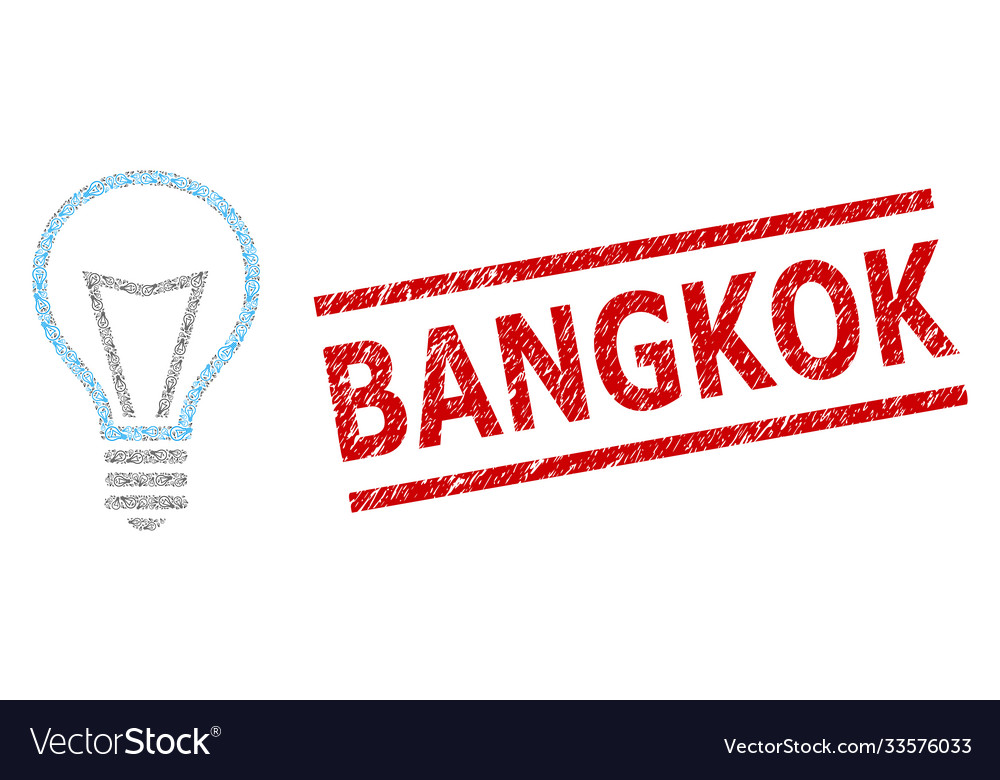 Lamp bulb recursion composition items vector image Lamp bulb recursion composition items