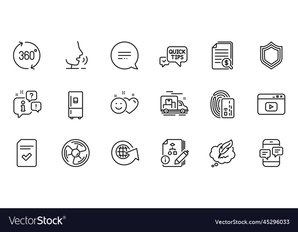 Outline set of security checked file and quick vector image Outline set of security checked file and quick