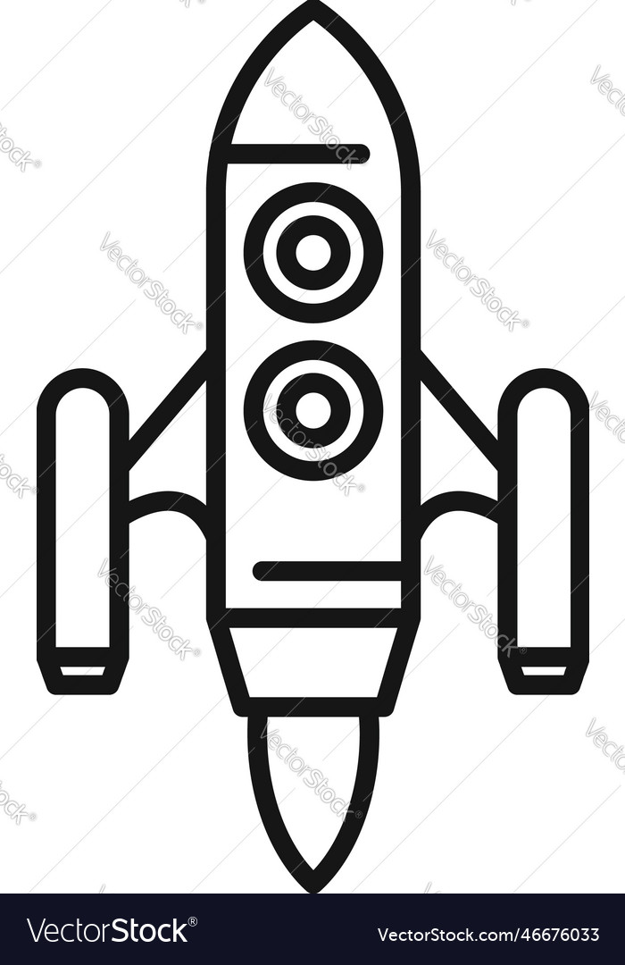 Rocket space icon outline spaceship launch Vector Image