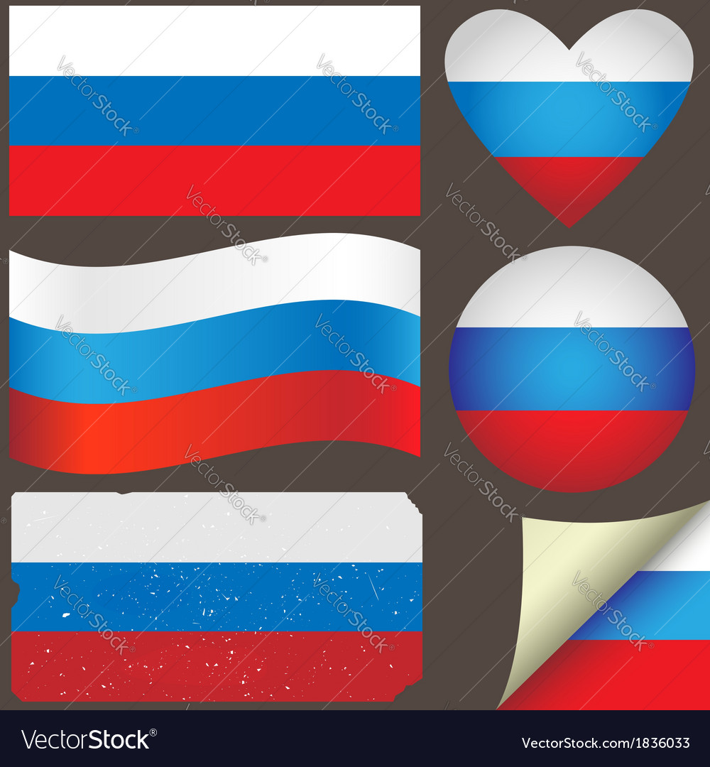 Russia flags set Royalty Free Vector Image - VectorStock