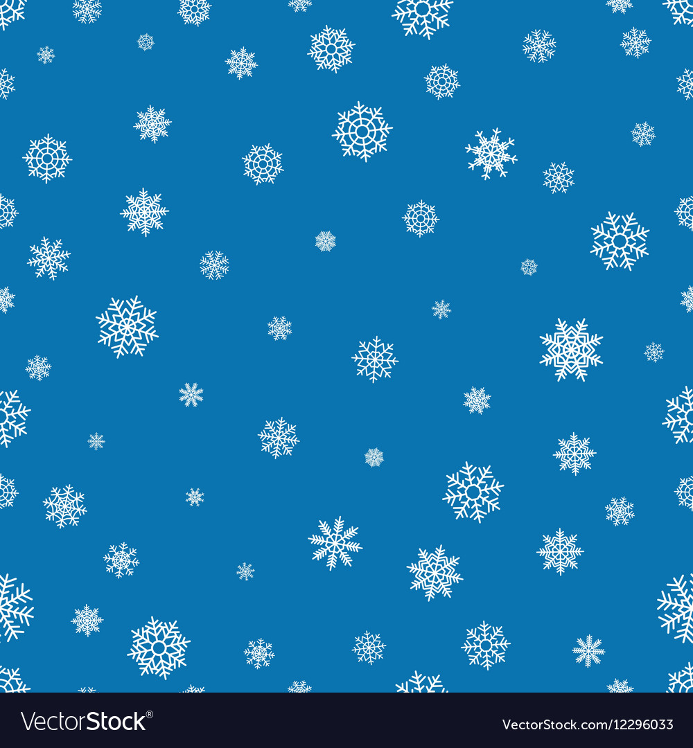 Seamless pattern with snowflakes and snow retro