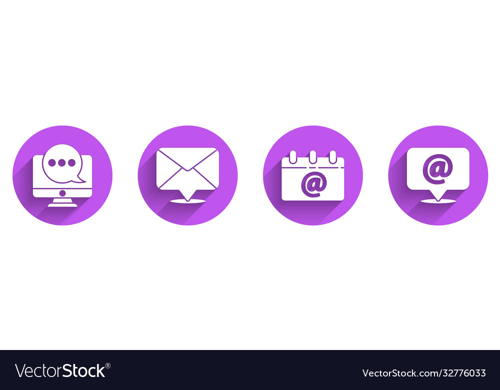 Set chat messages notification on monitor vector image Set chat messages notification on monitor