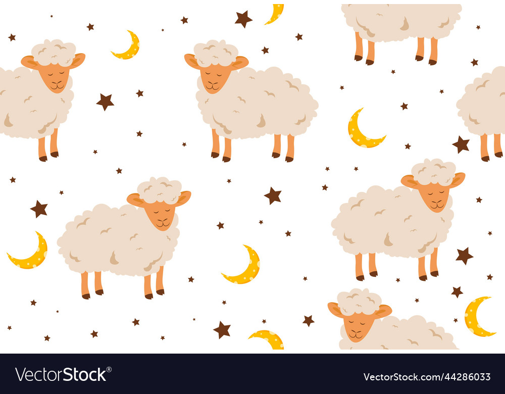 Sheep seamless pattern vector image Sheep seamless pattern
