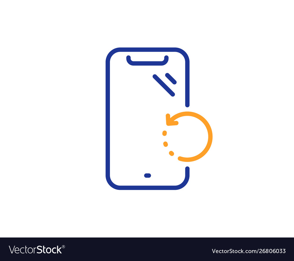 Smartphone recovery line icon phone backup sign