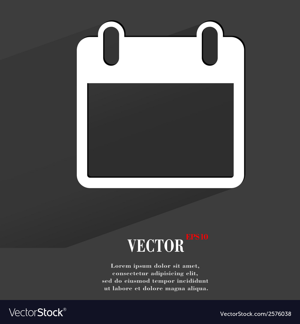 Calendar flat modern web button with long shadow