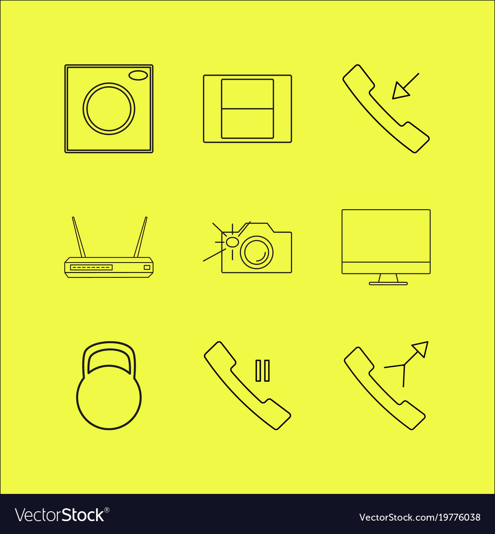Devices linear icon set simple outline icons
