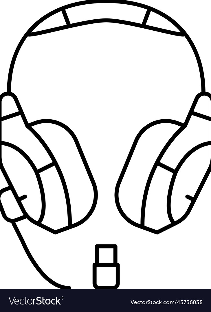 Headset wireless video game line icon