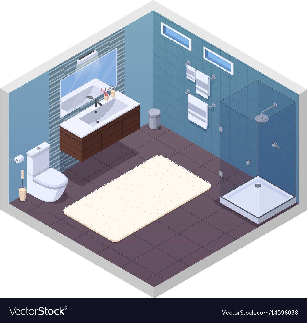 Hotel bathroom interior composition Royalty Free Vector