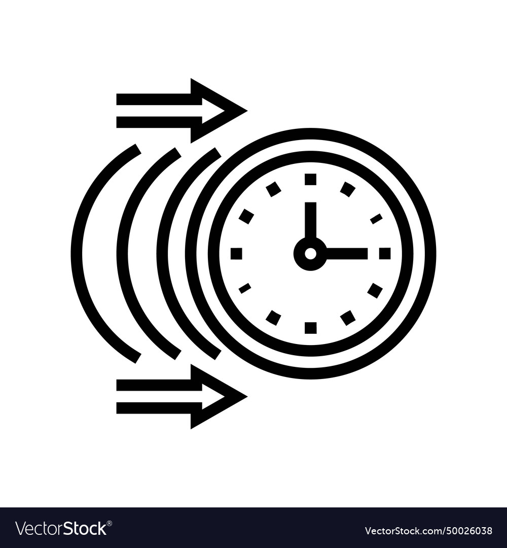 Inertia time management line icon Royalty Free Vector Image