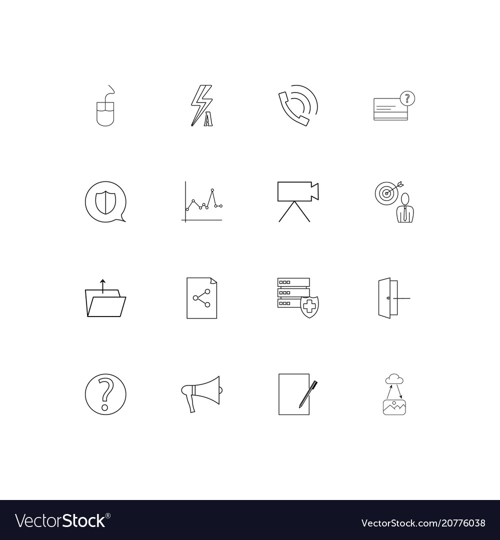 Interface linear thin icons set outlined simple