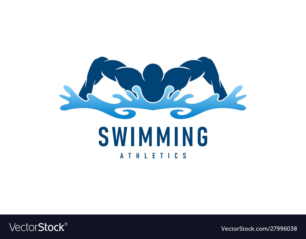 Man swimming competition pool logo