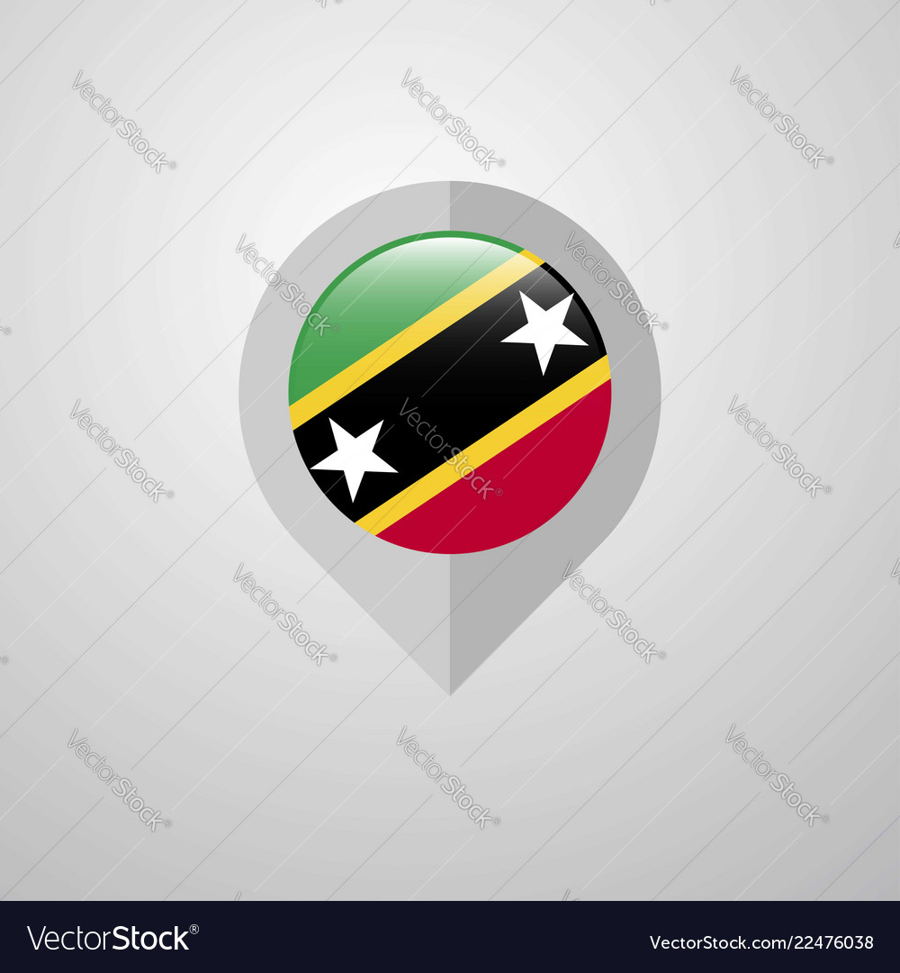 Karten-Navigation Pointer mit Heiligen Kitts und Nevis