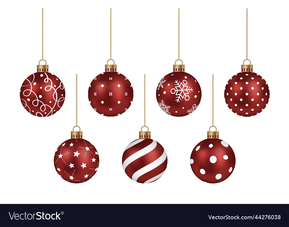 Red Christmas Ball Ornament Set